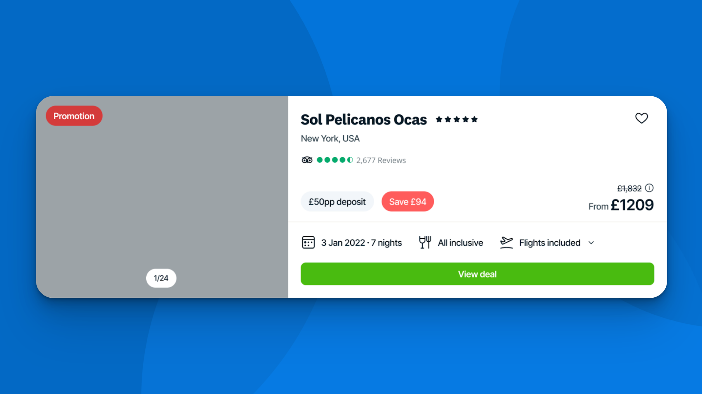 Original SRP card showing headline price with no fee explanation